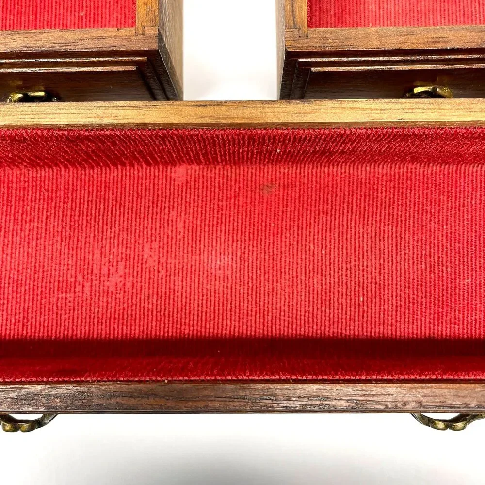 Vintage Laurel Japan Musical Jewelry Armoire 6 Drawer Love Story Music Box